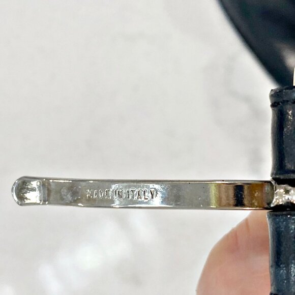 Brooks Brothers Mens Dress Belt Black Genuine Leather Shiny Finish Italy 40 - Picture 10 of 11